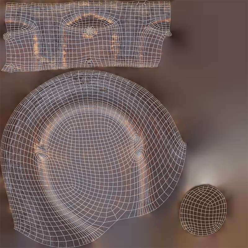 Headrest Africa Wood Furniture Prop 16 Low-poly 3D model_14