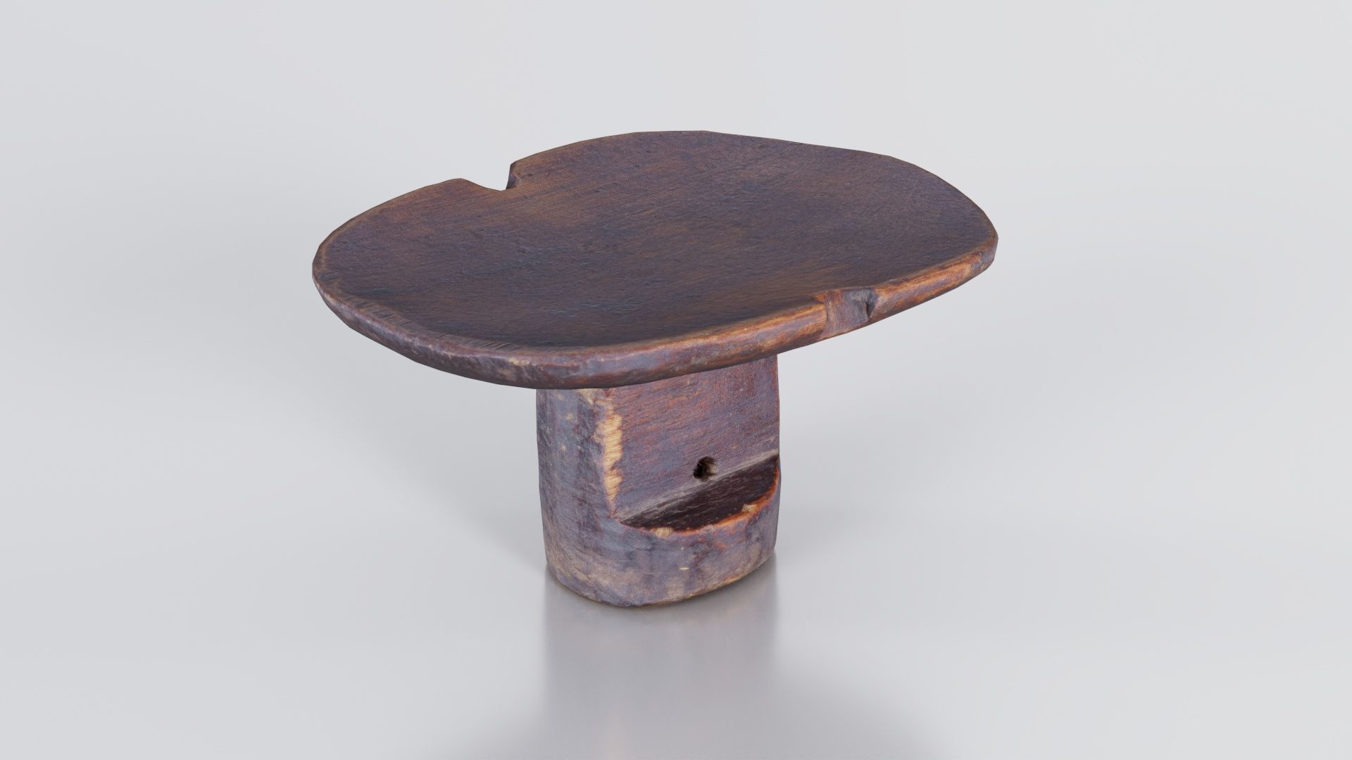 Headrest Africa Wood Furniture Prop 16 Low-poly 3D model_3