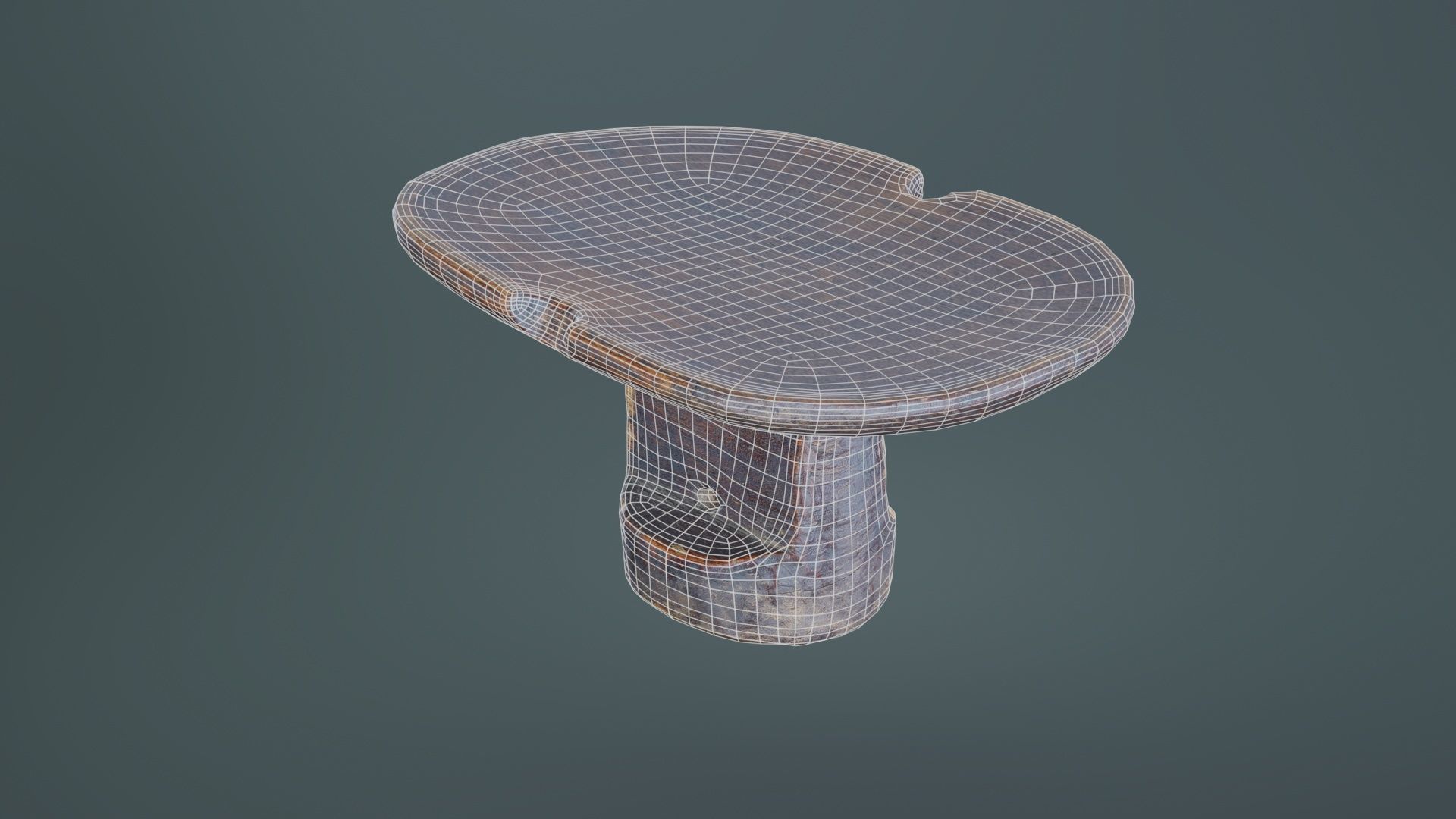 Headrest Africa Wood Furniture Prop 16 Low-poly 3D model_10