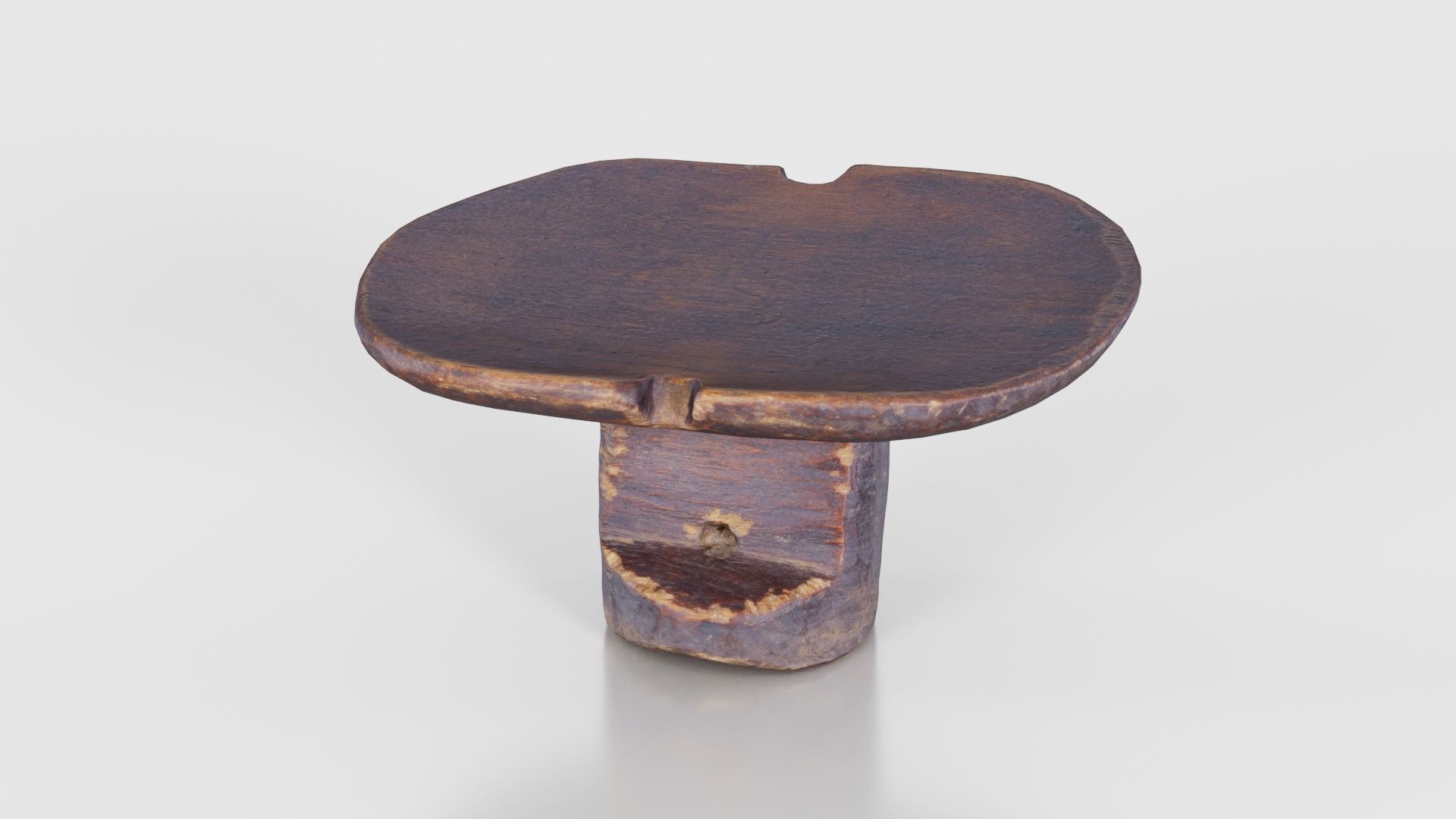 Headrest Africa Wood Furniture Prop 16 Low-poly 3D model_16