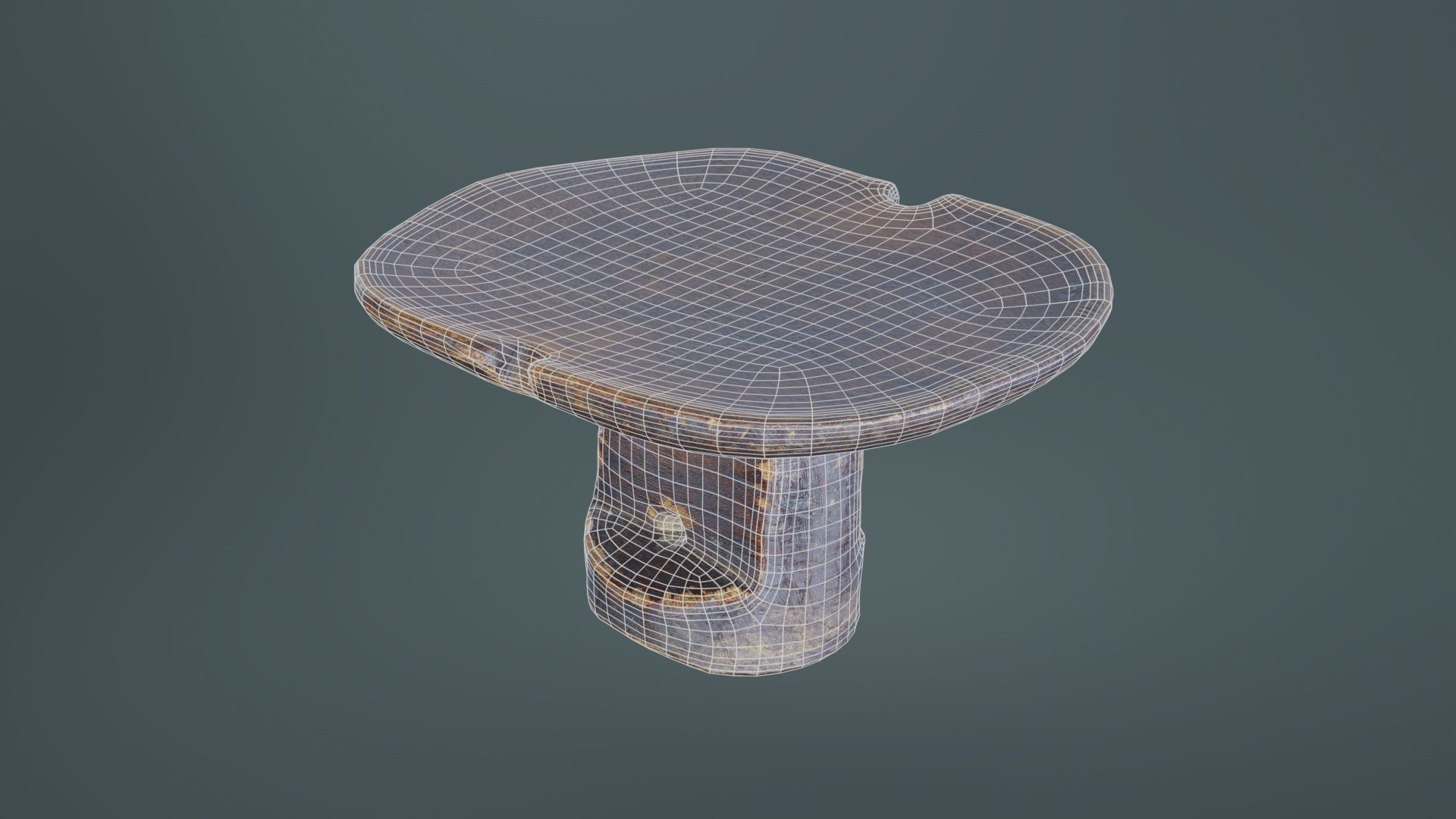 Headrest Africa Wood Furniture Prop 16 Low-poly 3D model_9