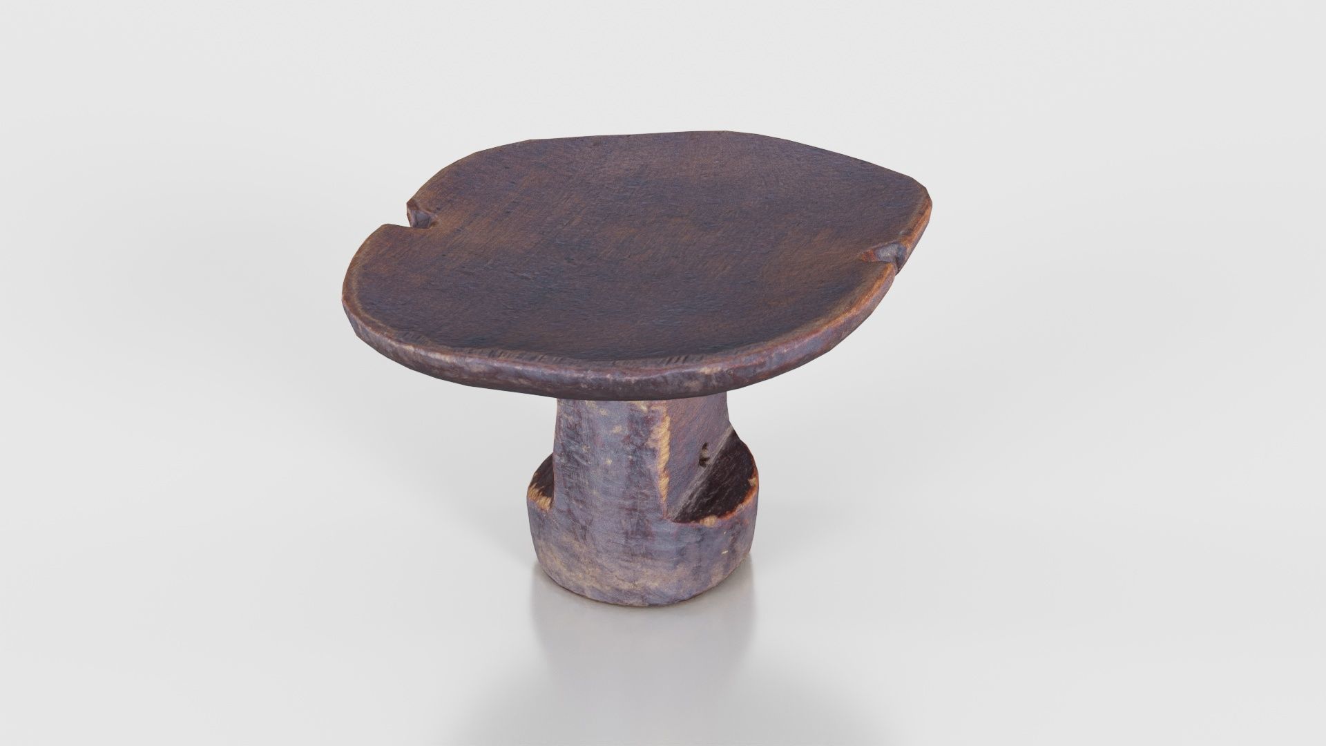 Headrest Africa Wood Furniture Prop 16 Low-poly 3D model_25