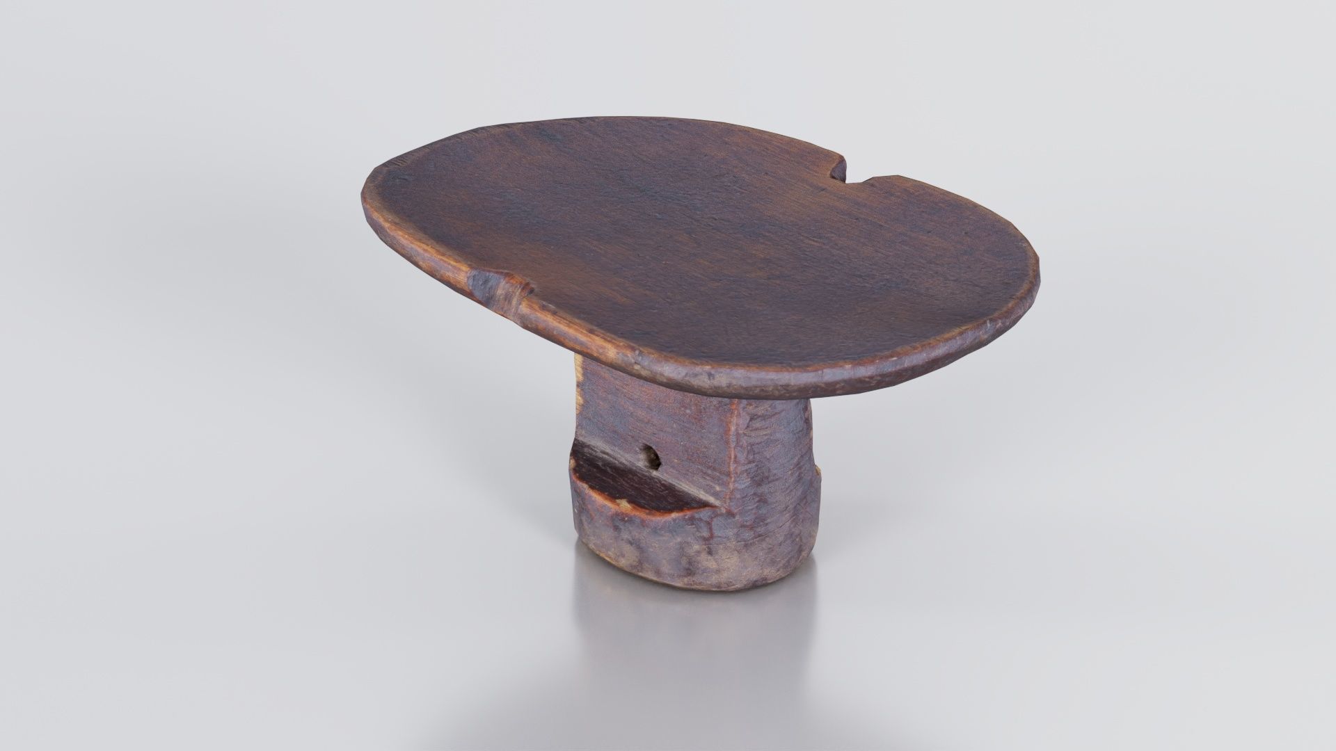 Headrest Africa Wood Furniture Prop 16 Low-poly 3D model_1