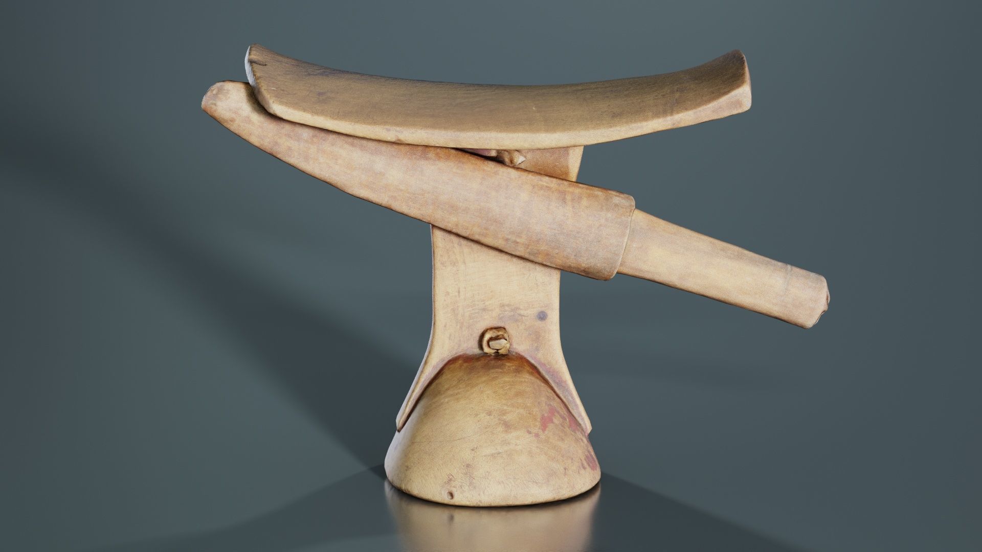 Headrest Africa Wood Furniture Prop 17 Low-poly 3D model_6