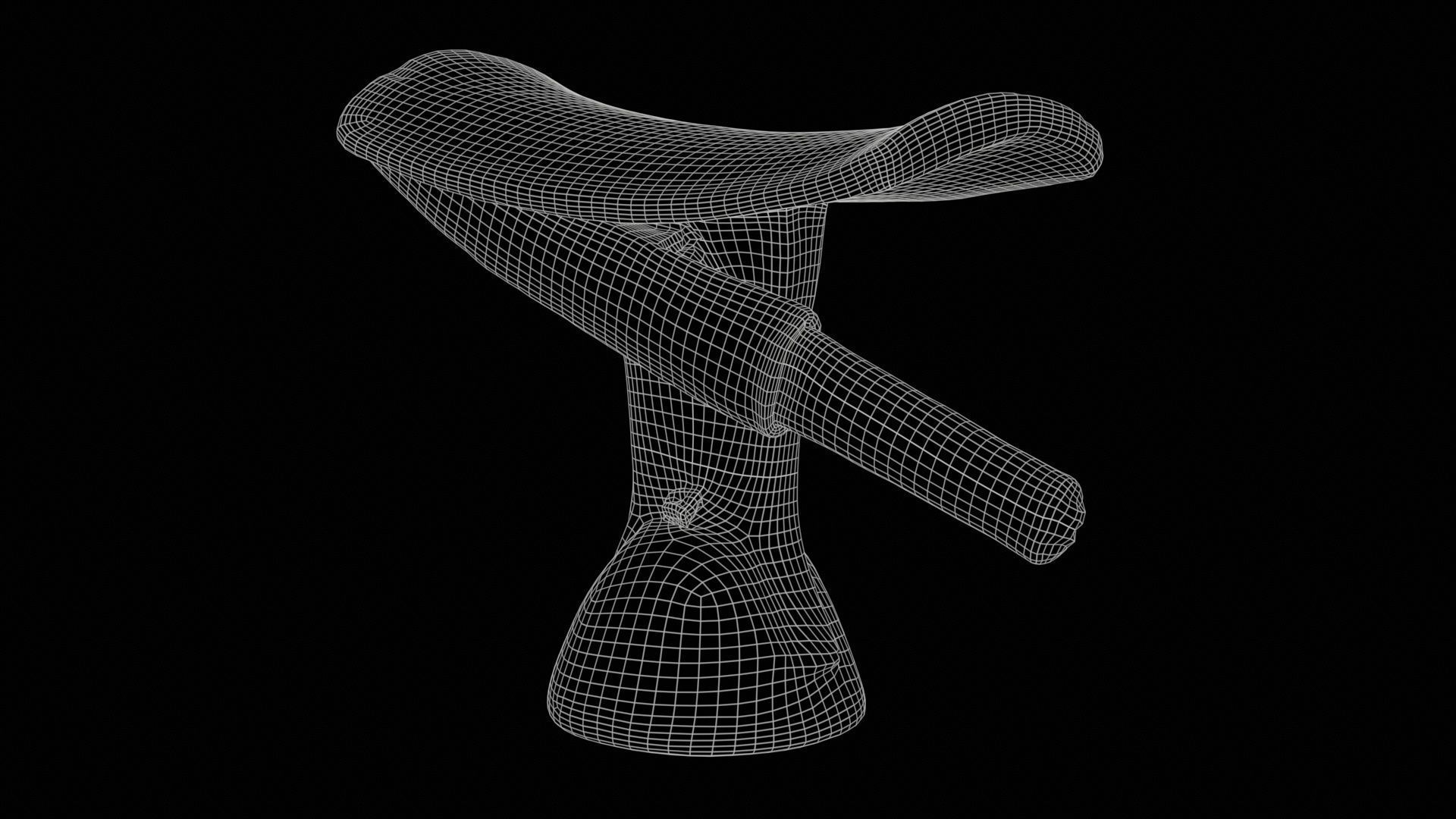 Headrest Africa Wood Furniture Prop 17 Low-poly 3D model_11