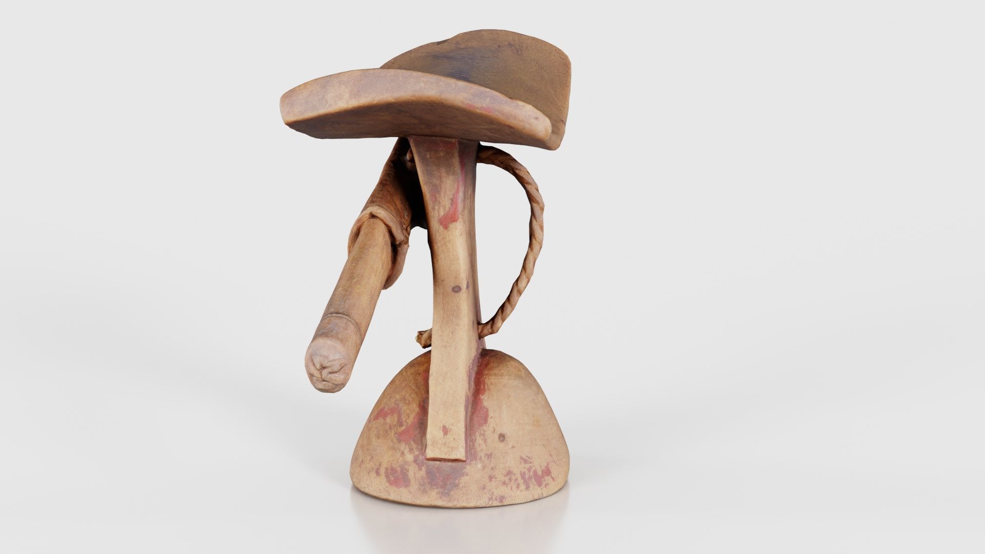 Headrest Africa Wood Furniture Prop 17 Low-poly 3D model_25