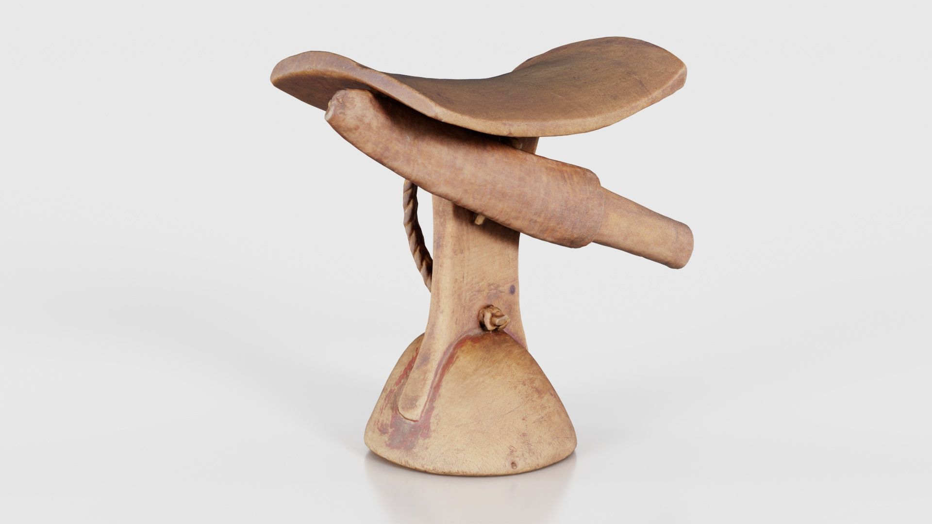 Headrest Africa Wood Furniture Prop 17 Low-poly 3D model_18