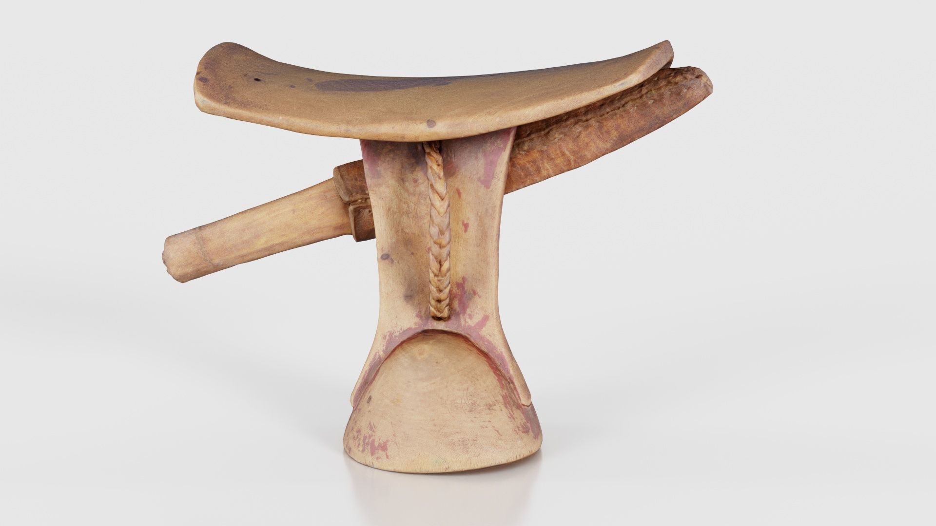 Headrest Africa Wood Furniture Prop 17 Low-poly 3D model_22