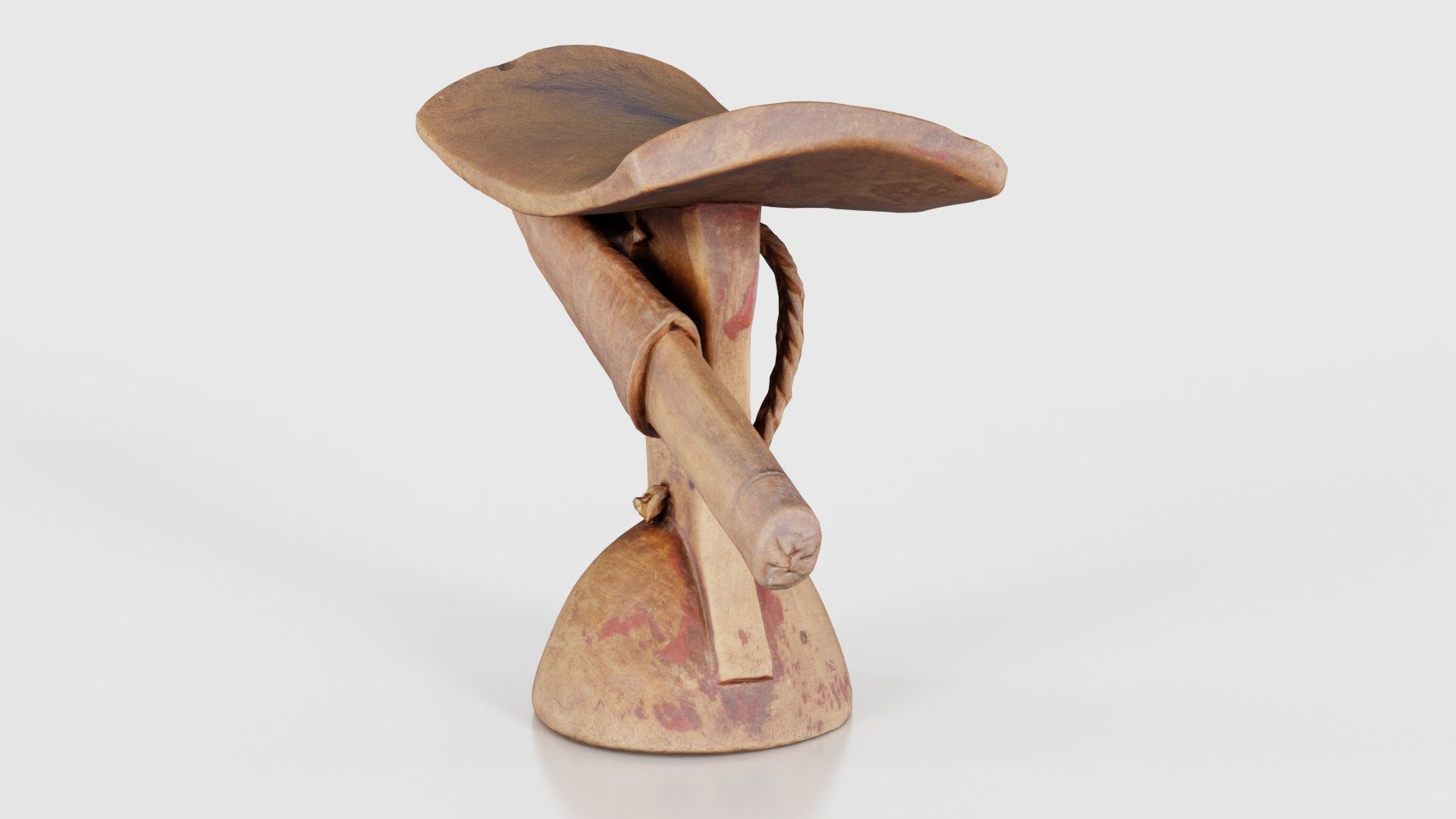 Headrest Africa Wood Furniture Prop 17 Low-poly 3D model_26