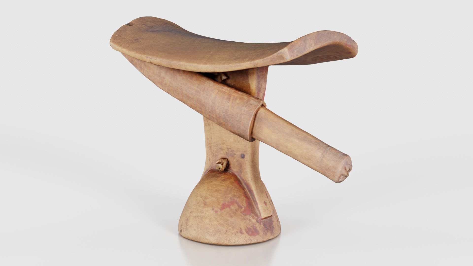 Headrest Africa Wood Furniture Prop 17 Low-poly 3D model_15