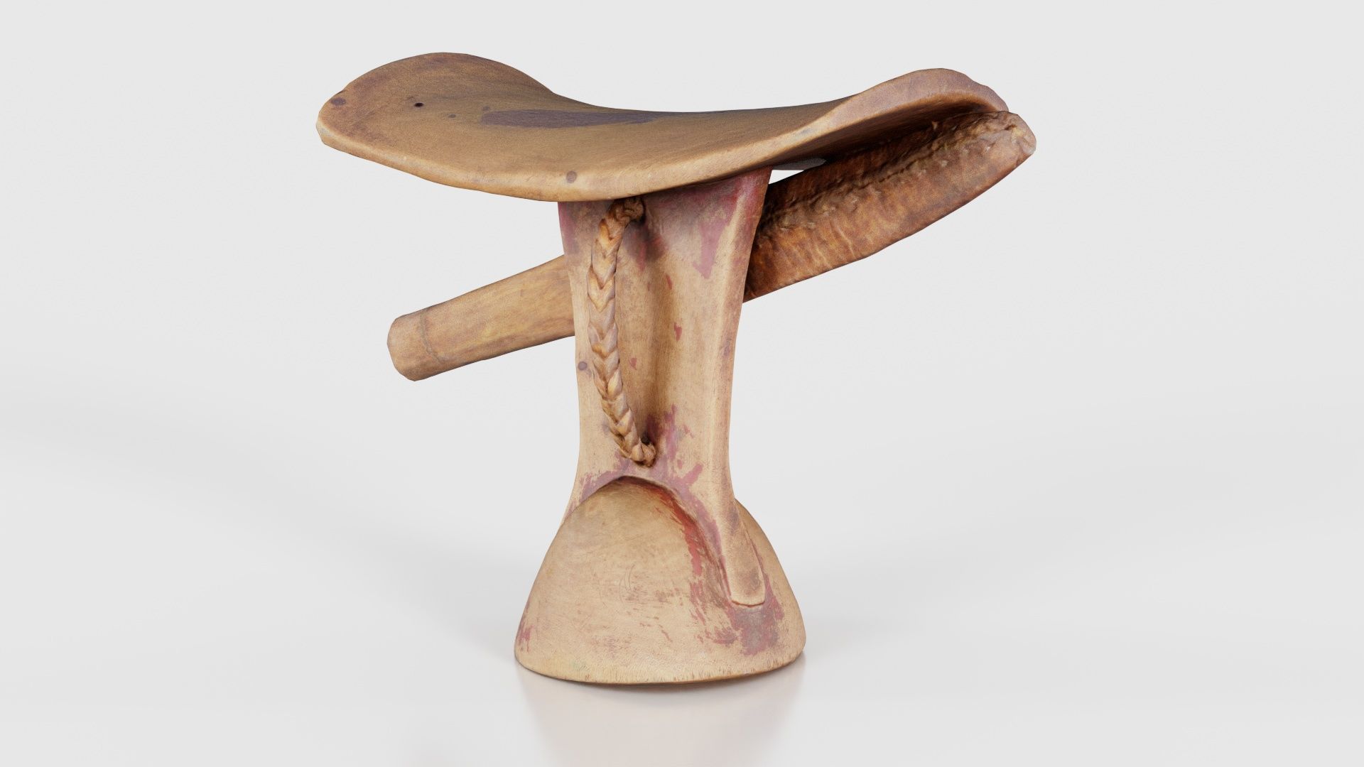 Headrest Africa Wood Furniture Prop 17 Low-poly 3D model_21