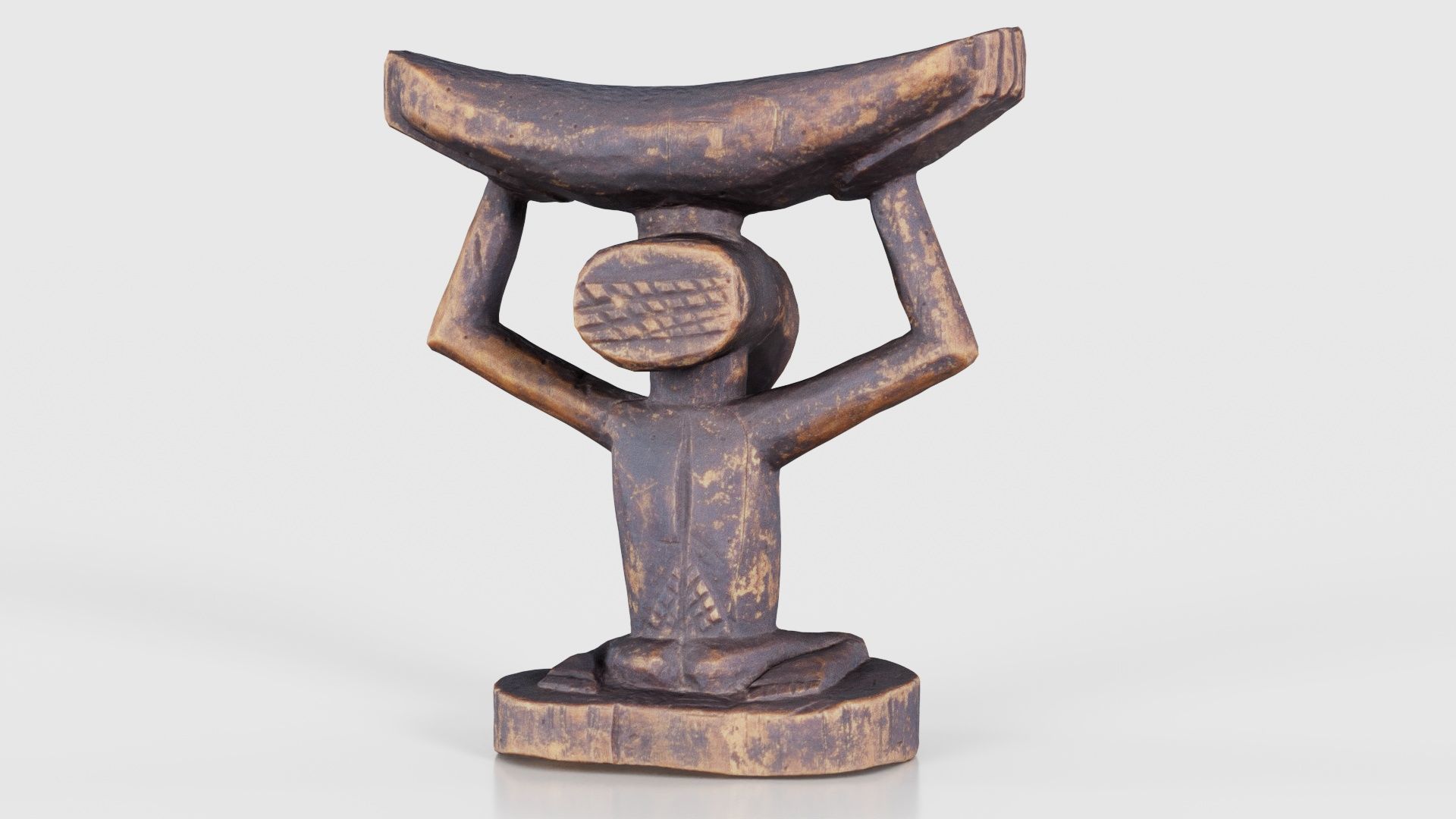 Headrest Africa Wood Furniture Prop 21 Low-poly 3D model_22