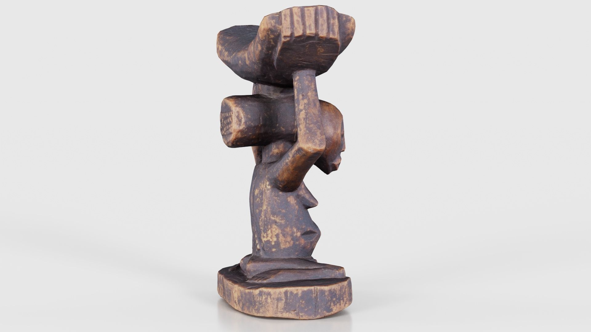 Headrest Africa Wood Furniture Prop 21 Low-poly 3D model_20