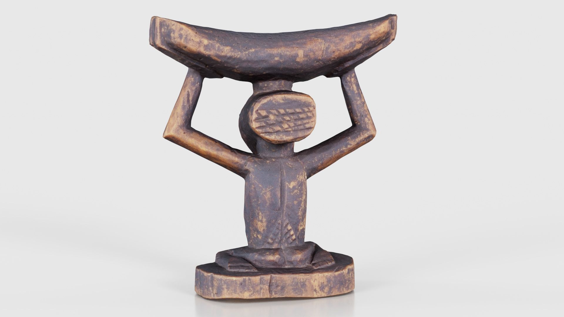 Headrest Africa Wood Furniture Prop 21 Low-poly 3D model_23
