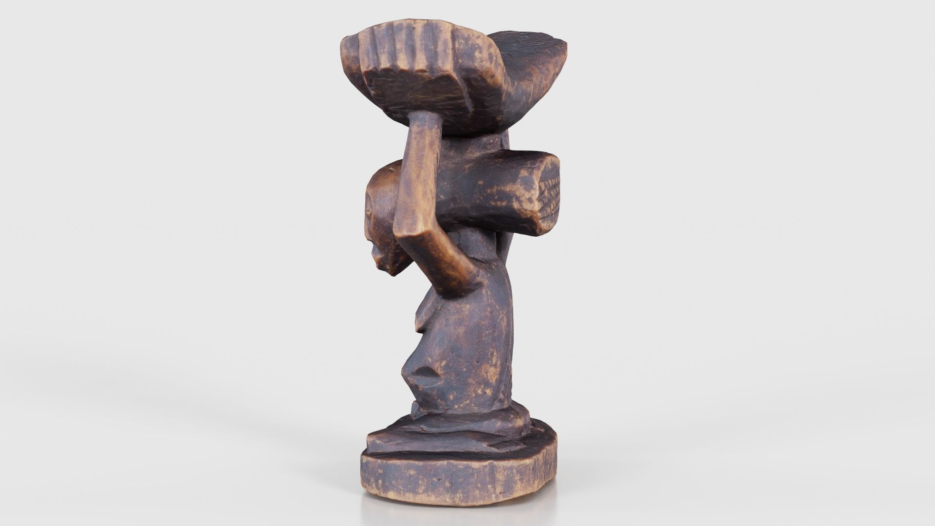 Headrest Africa Wood Furniture Prop 21 Low-poly 3D model_25