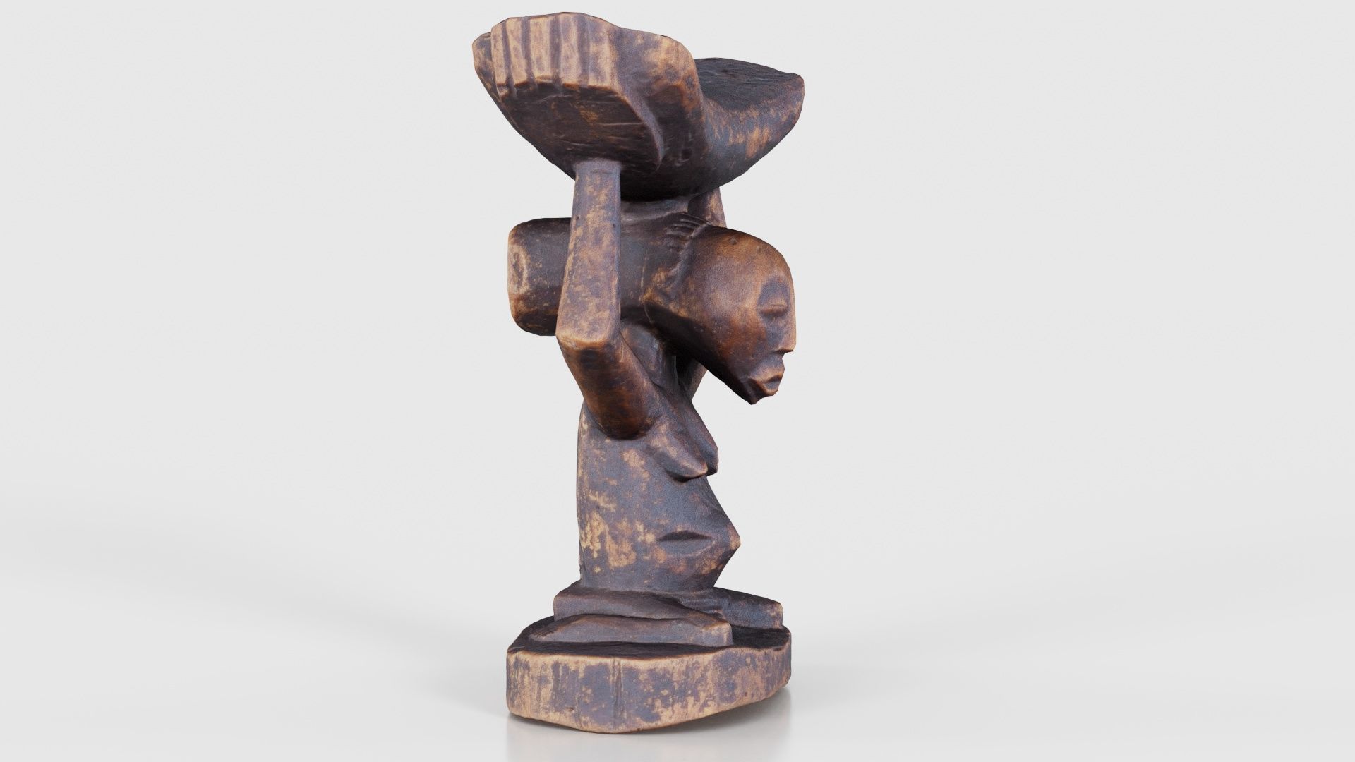 Headrest Africa Wood Furniture Prop 21 Low-poly 3D model_19