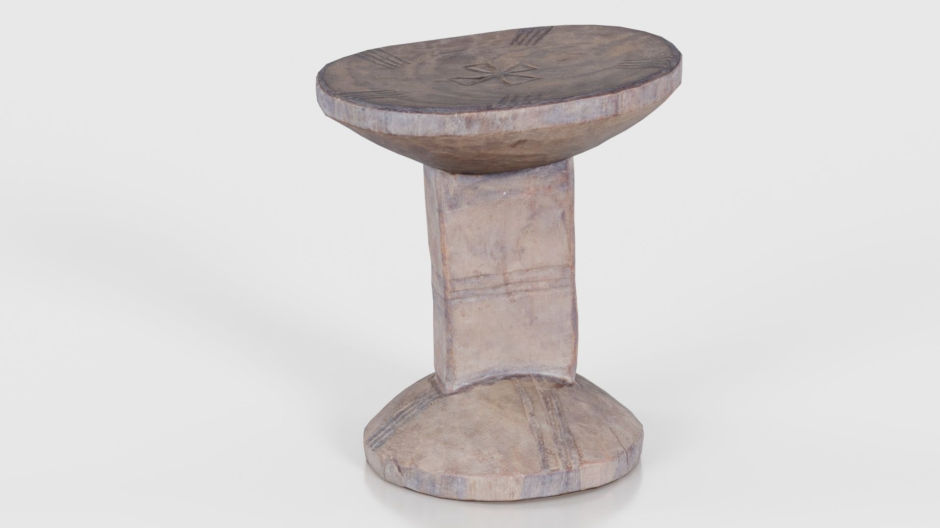 Headrest Africa Wood Furniture Prop 22 Low-poly 3D model_17