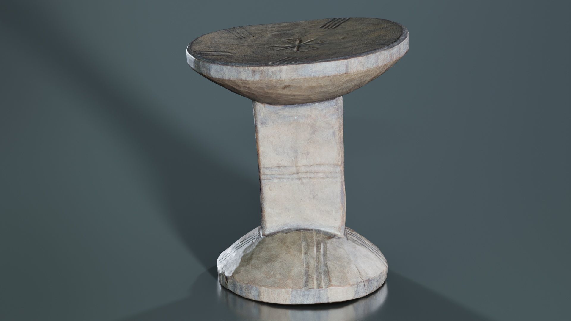 Headrest Africa Wood Furniture Prop 22 Low-poly 3D model_3