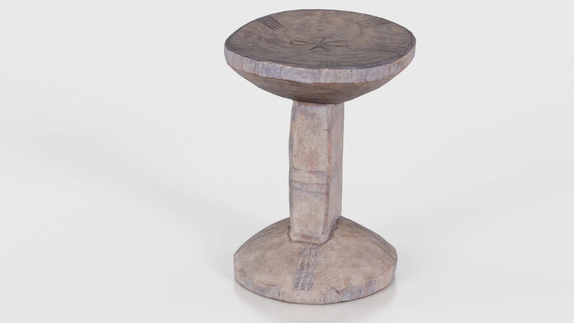 Headrest Africa Wood Furniture Prop 22 Low-poly 3D model_19