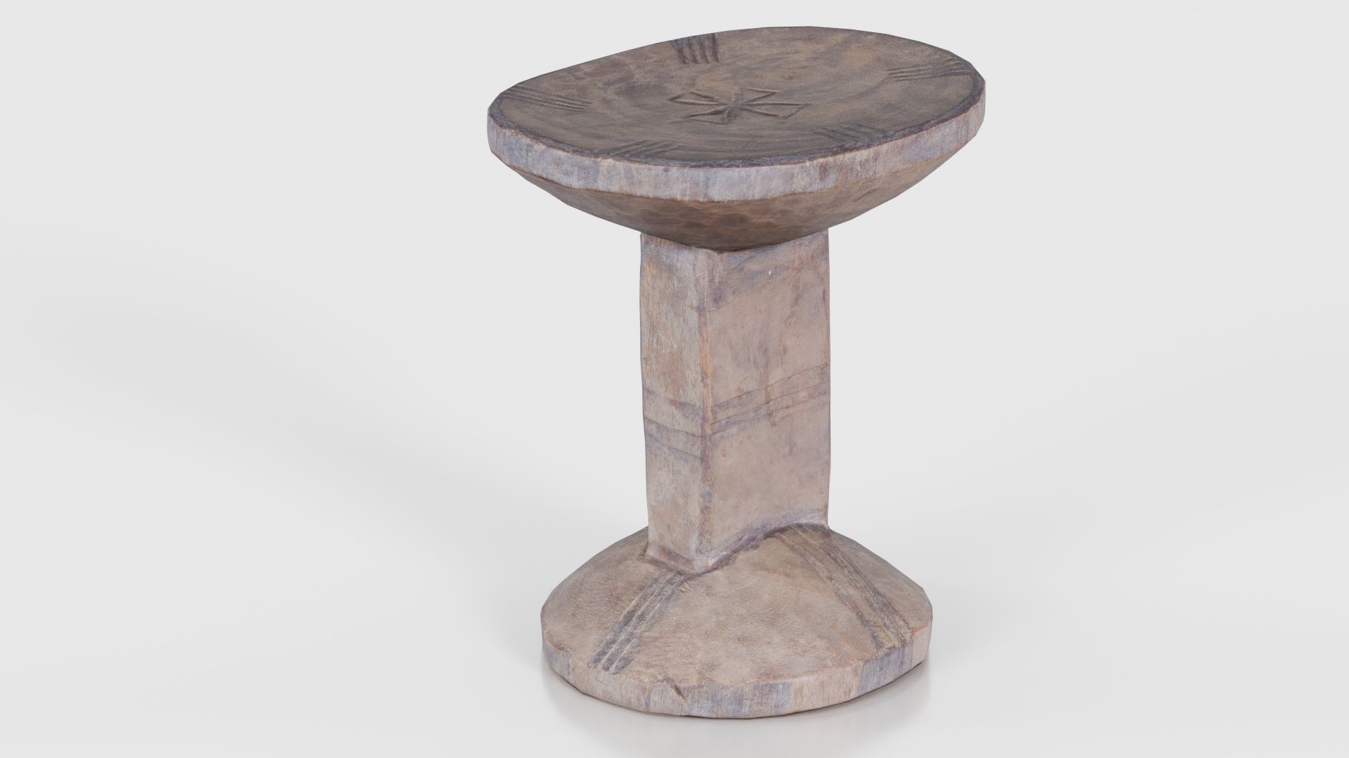 Headrest Africa Wood Furniture Prop 22 Low-poly 3D model_18