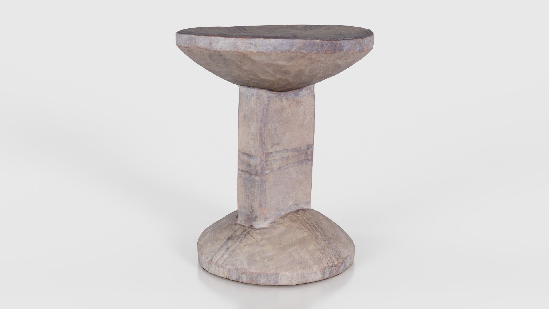 Headrest Africa Wood Furniture Prop 22 Low-poly 3D model_24