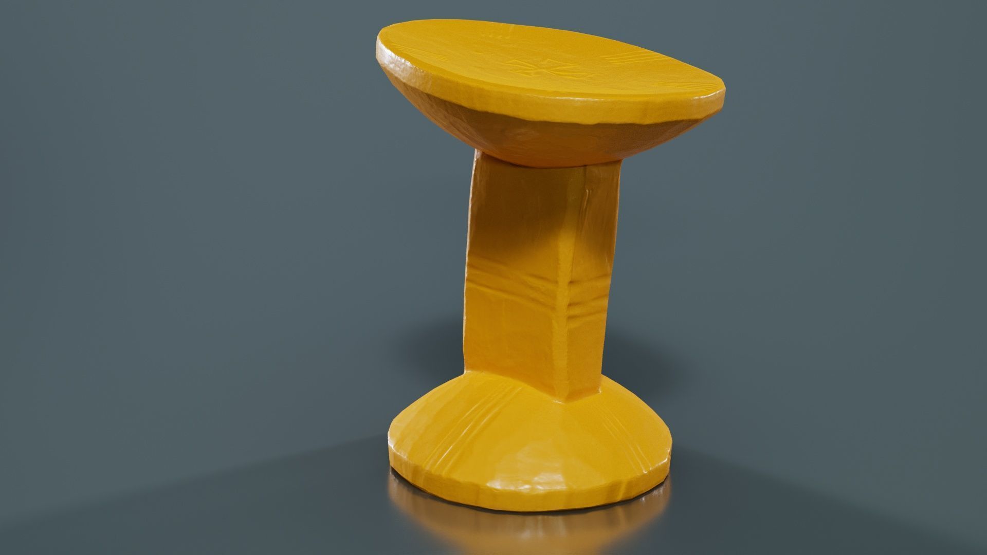 Headrest Africa Wood Furniture Prop 22 Low-poly 3D model_13