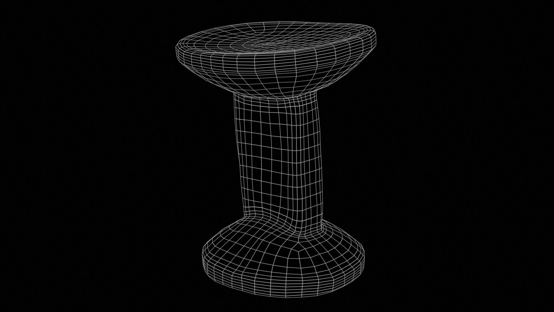 Headrest Africa Wood Furniture Prop 22 Low-poly 3D model_11