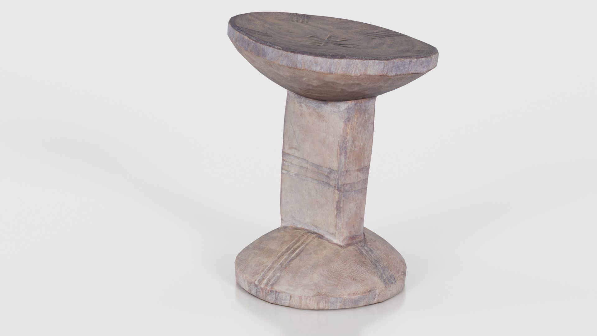 Headrest Africa Wood Furniture Prop 22 Low-poly 3D model_21