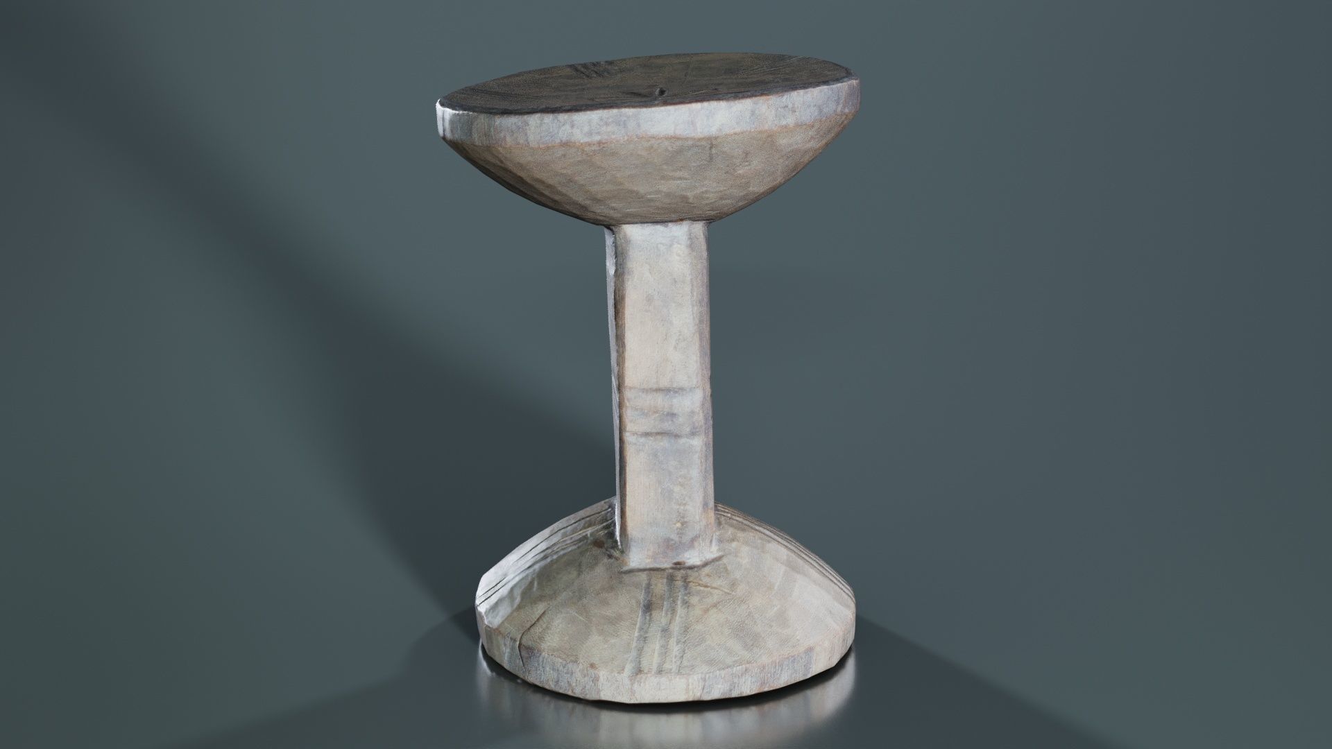 Headrest Africa Wood Furniture Prop 22 Low-poly 3D model_2