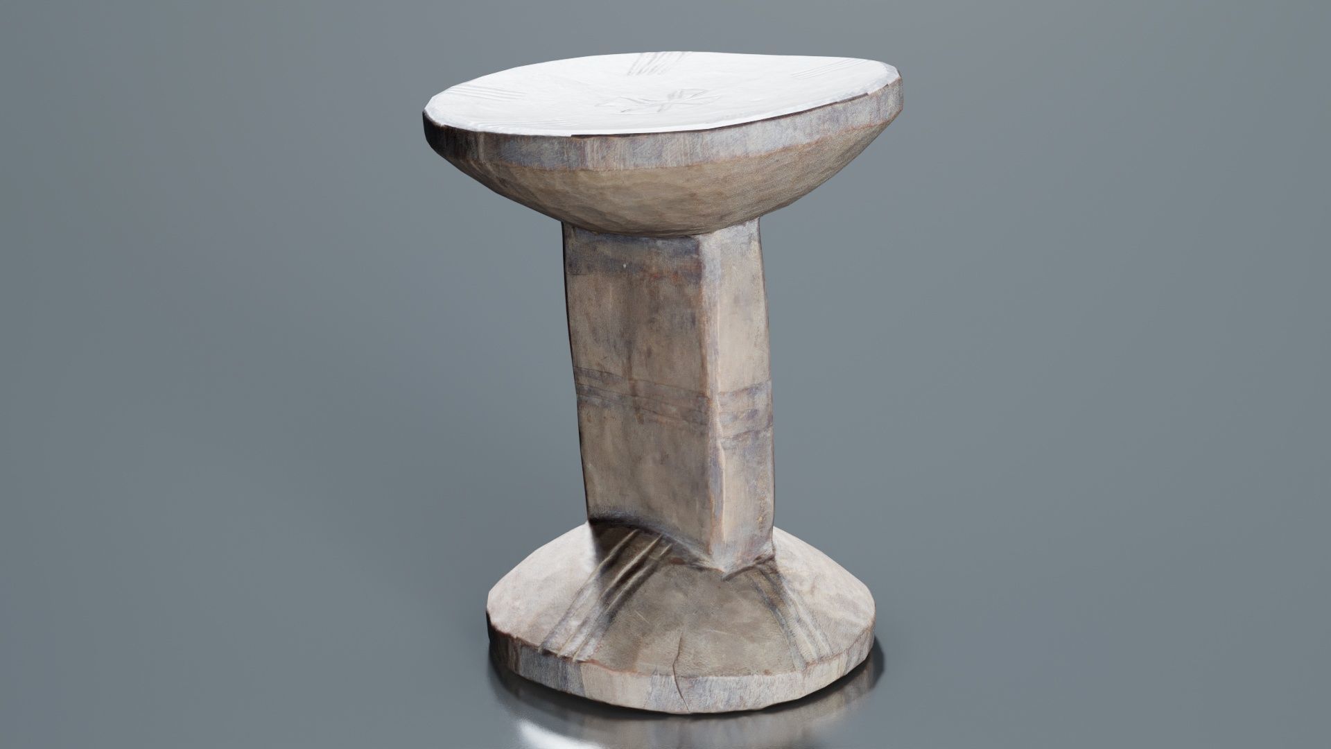 Headrest Africa Wood Furniture Prop 22 Low-poly 3D model_7