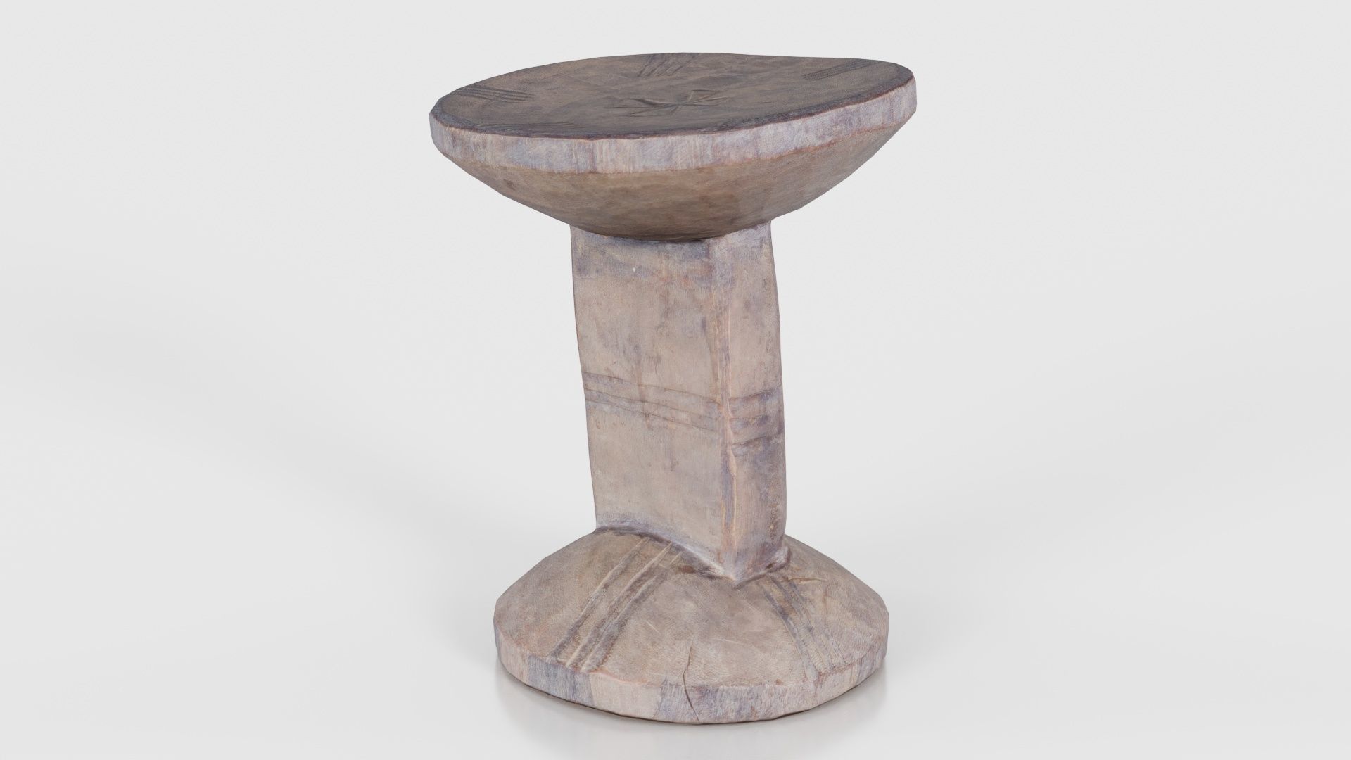 Headrest Africa Wood Furniture Prop 22 Low-poly 3D model_15