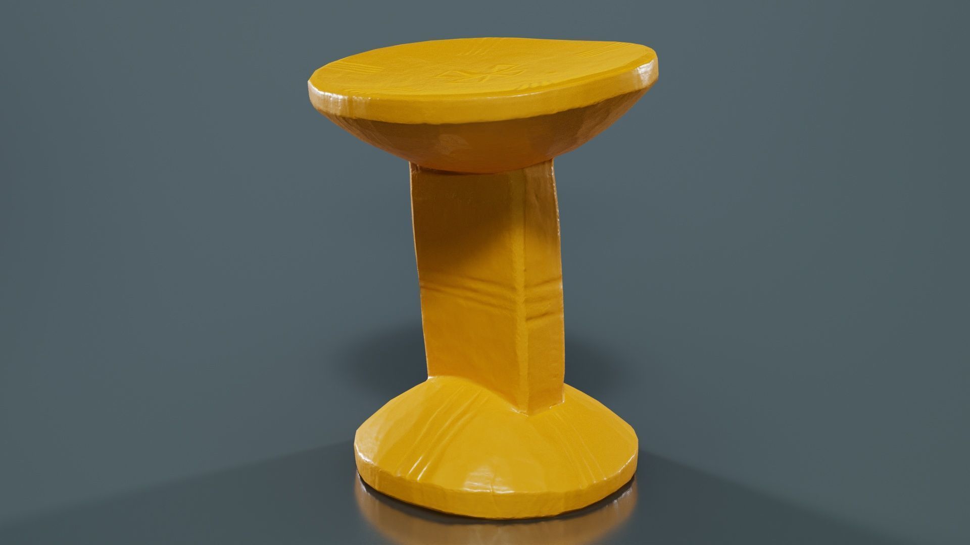 Headrest Africa Wood Furniture Prop 22 Low-poly 3D model_12