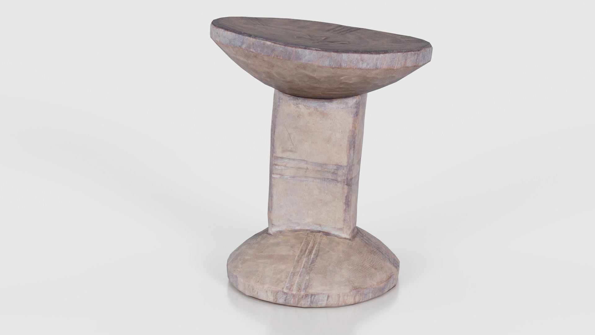 Headrest Africa Wood Furniture Prop 22 Low-poly 3D model_22