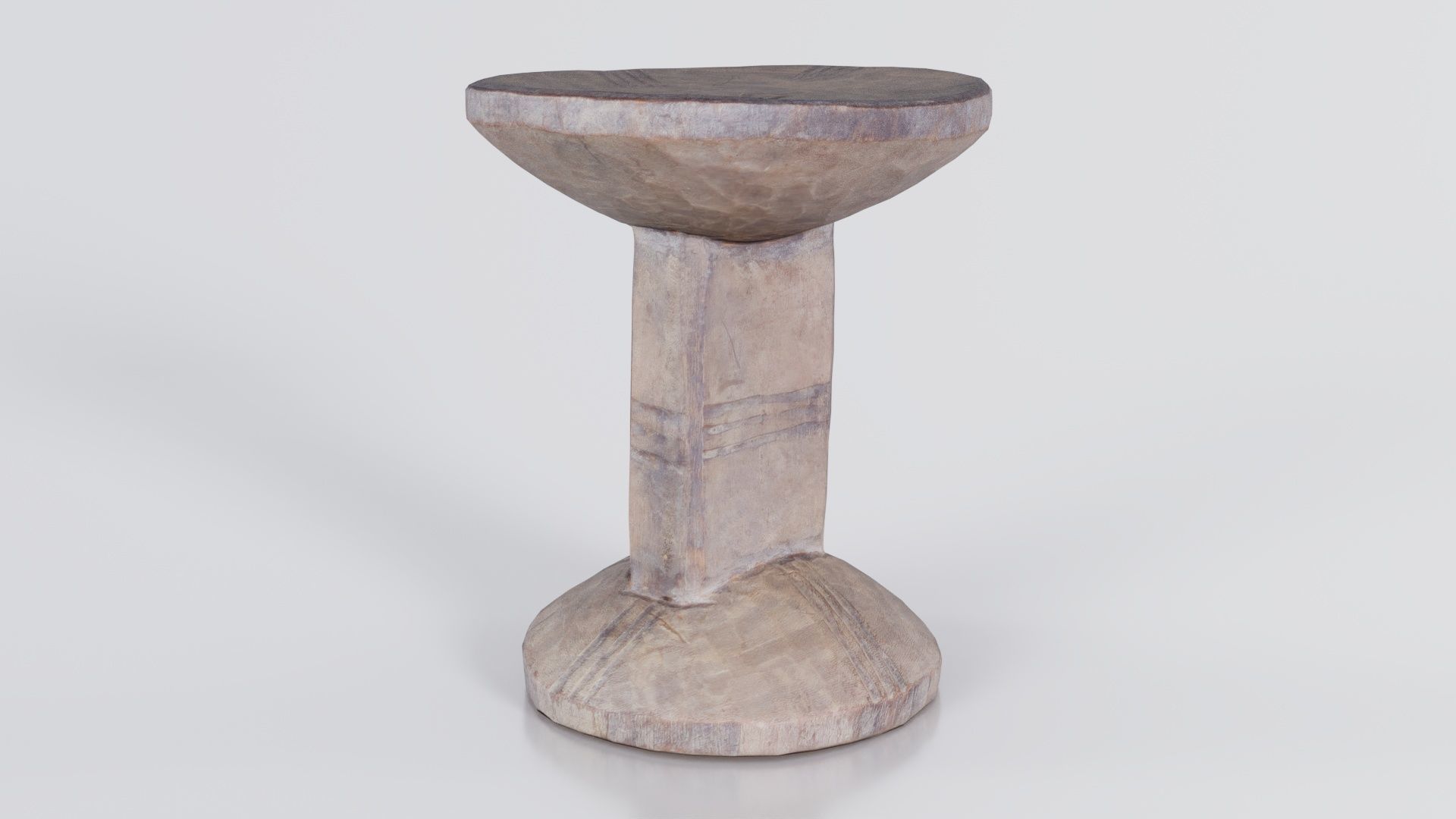 Headrest Africa Wood Furniture Prop 22 Low-poly 3D model_5