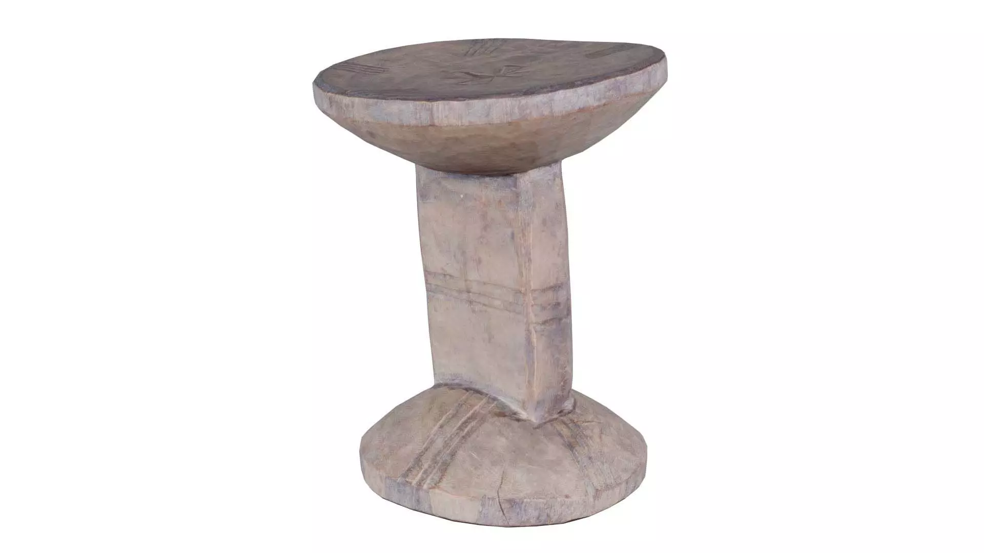 Headrest Africa Wood Furniture Prop 22 Low-poly 3D model_0