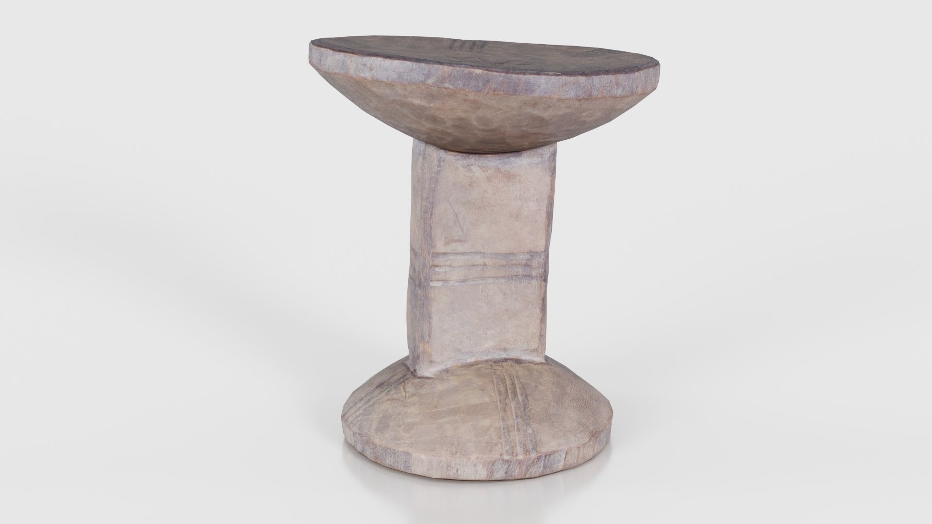 Headrest Africa Wood Furniture Prop 22 Low-poly 3D model_23