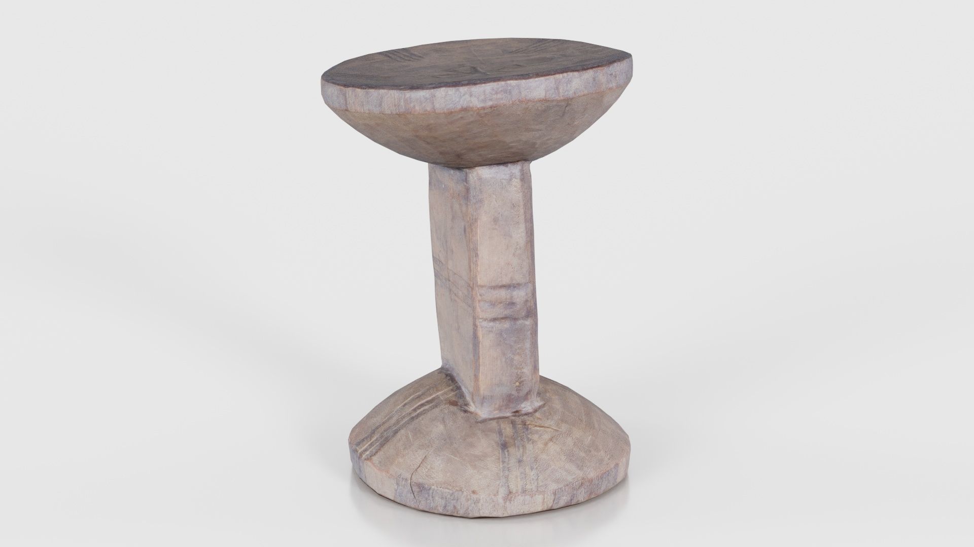 Headrest Africa Wood Furniture Prop 22 Low-poly 3D model_26