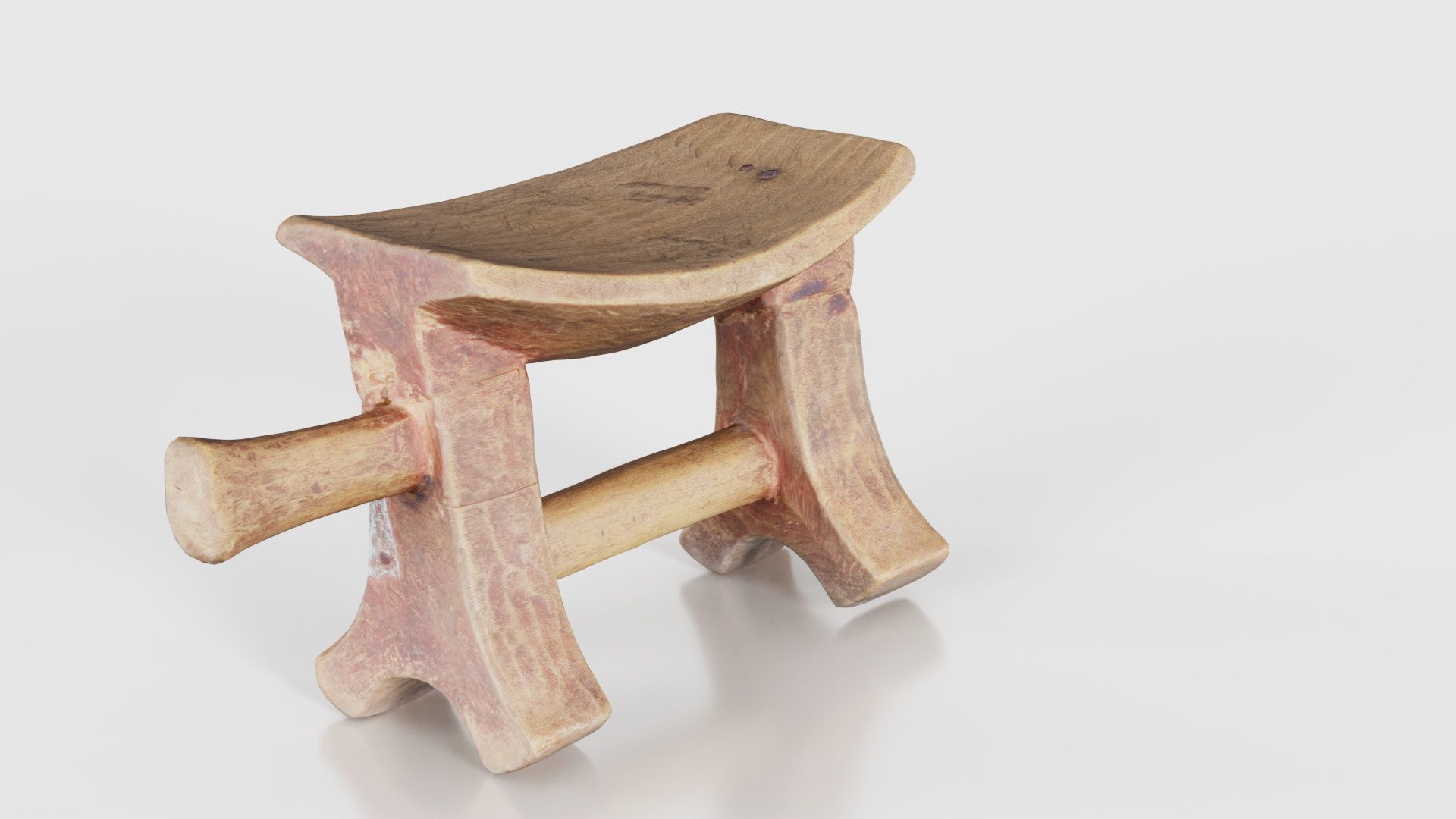 Headrest Africa Wood Furniture Prop 25 Low-poly 3D model_24