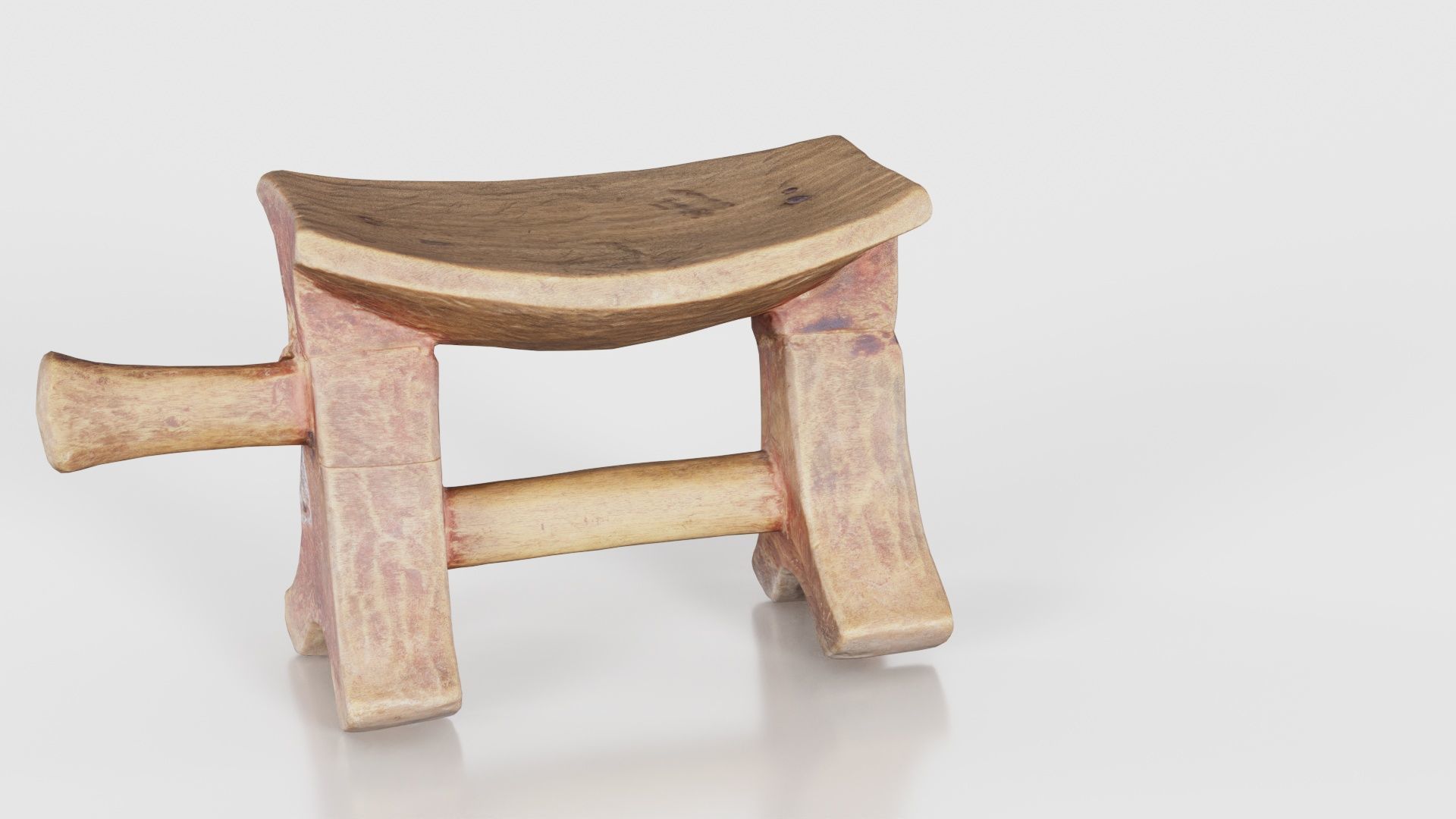 Headrest Africa Wood Furniture Prop 25 Low-poly 3D model_23