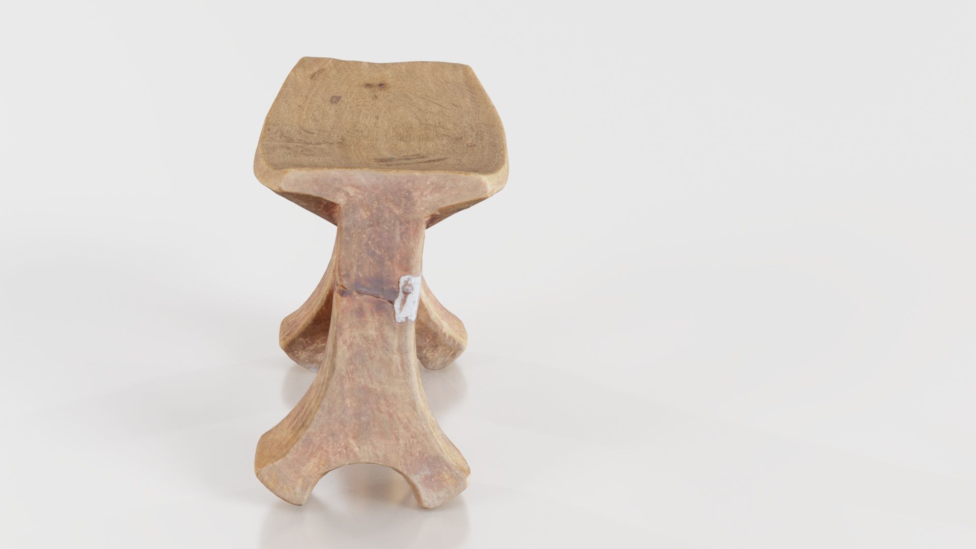 Headrest Africa Wood Furniture Prop 25 Low-poly 3D model_2