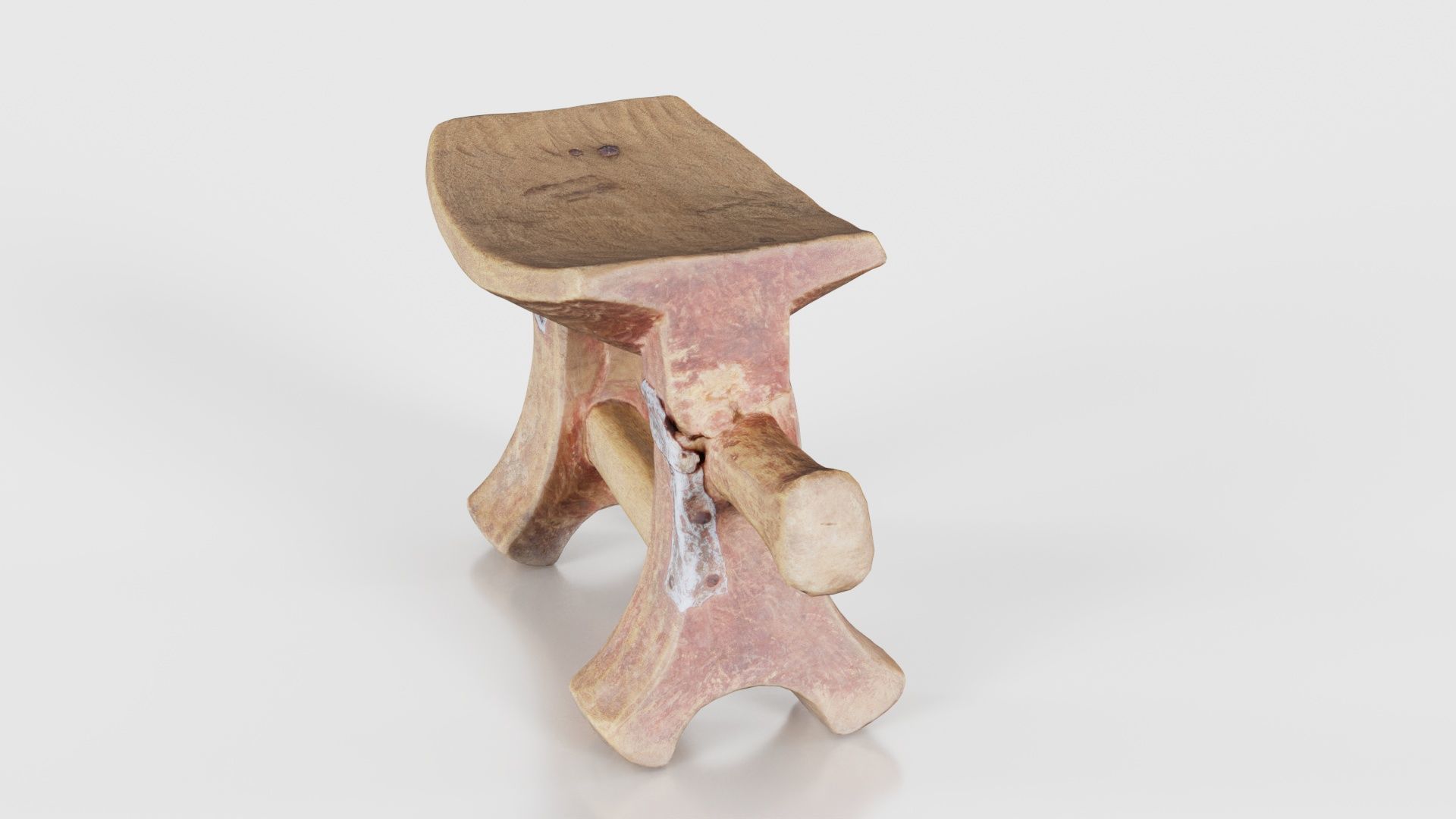 Headrest Africa Wood Furniture Prop 25 Low-poly 3D model_26