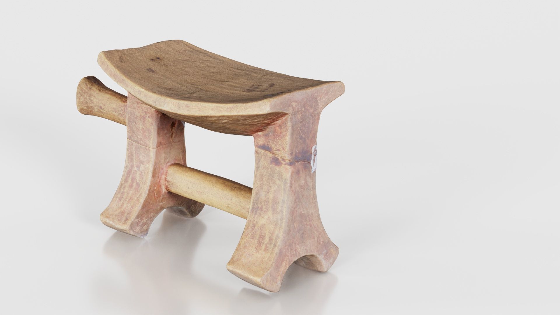 Headrest Africa Wood Furniture Prop 25 Low-poly 3D model_21