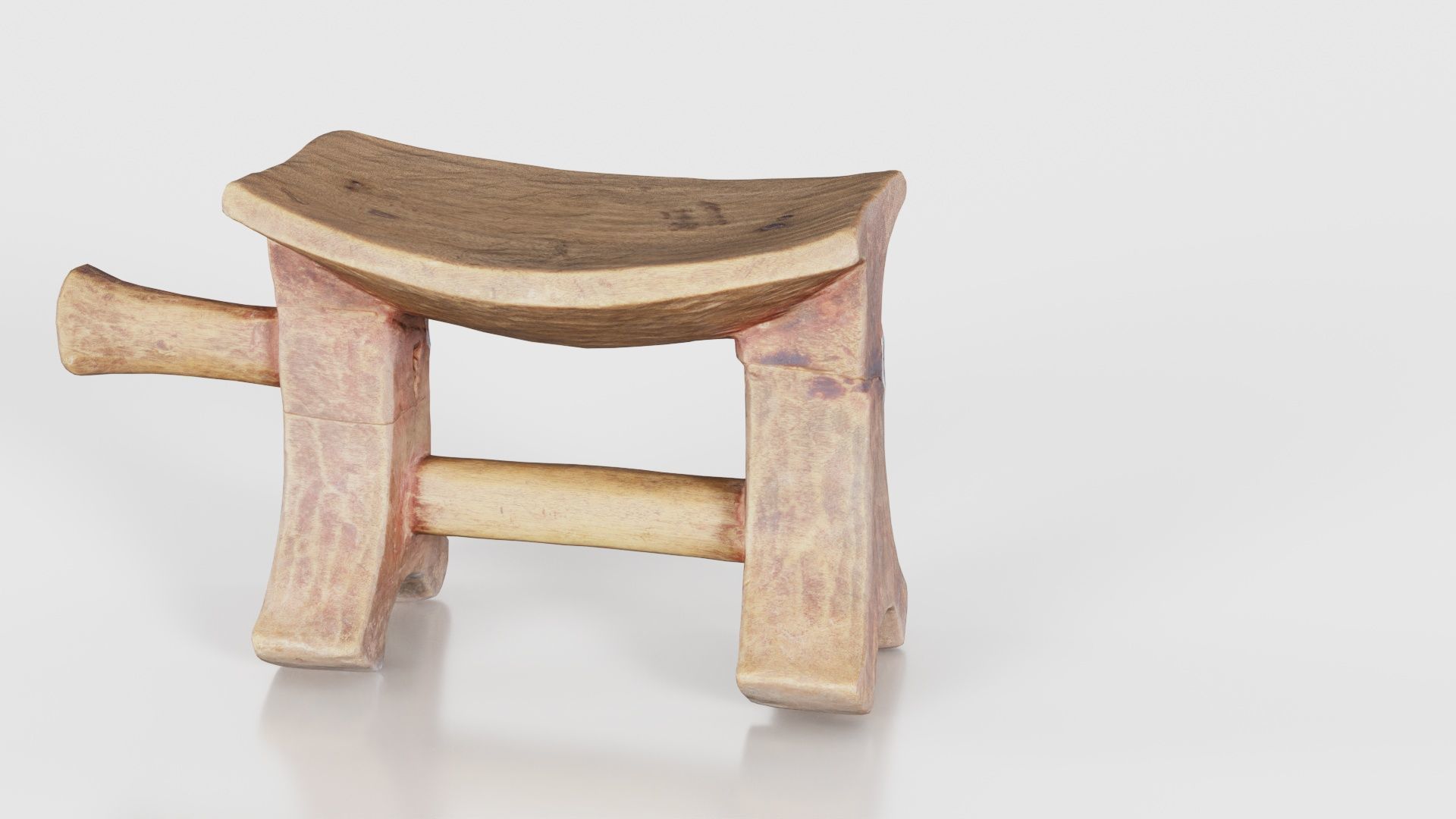 Headrest Africa Wood Furniture Prop 25 Low-poly 3D model_22