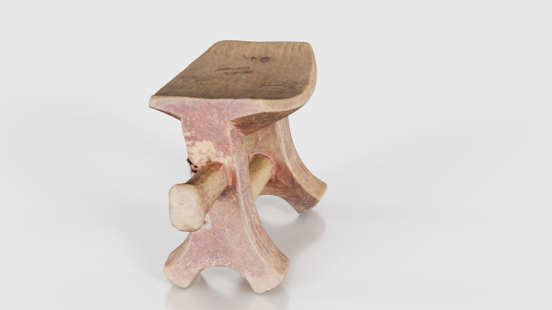 Headrest Africa Wood Furniture Prop 25 Low-poly 3D model_25