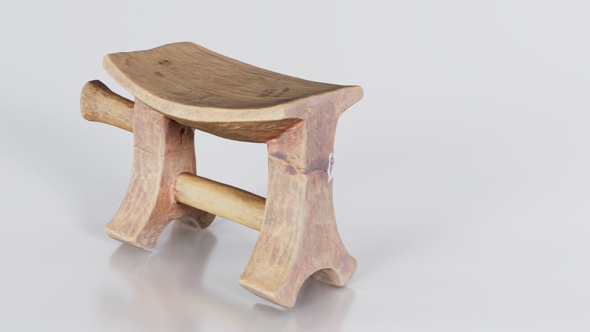 Headrest Africa Wood Furniture Prop 25 Low-poly 3D model_6