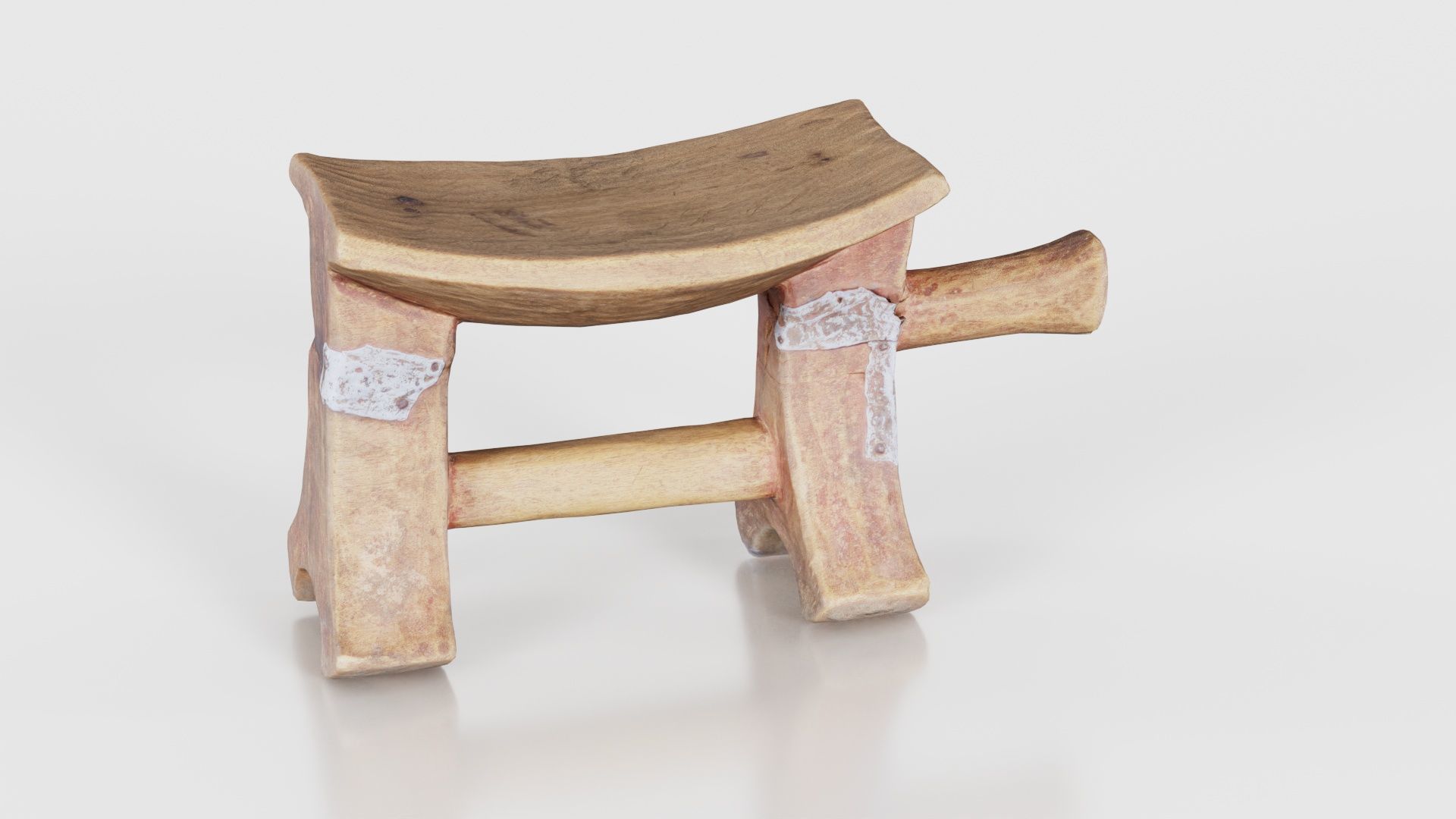 Headrest Africa Wood Furniture Prop 25 Low-poly 3D model_17