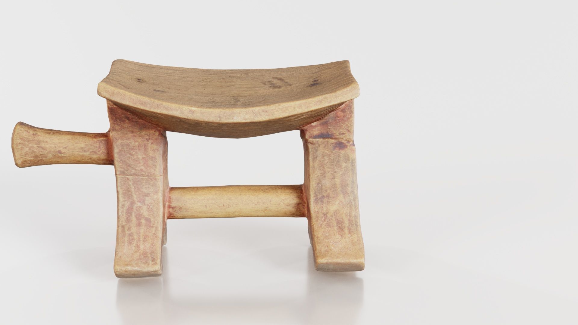 Headrest Africa Wood Furniture Prop 25 Low-poly 3D model_4