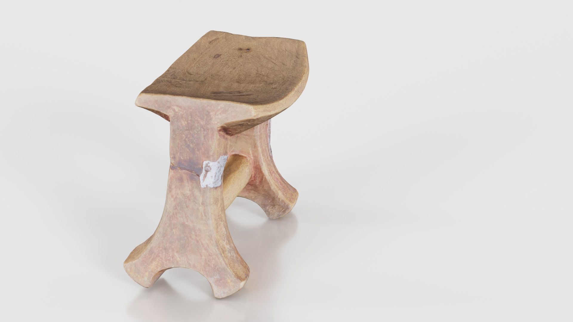 Headrest Africa Wood Furniture Prop 25 Low-poly 3D model_19