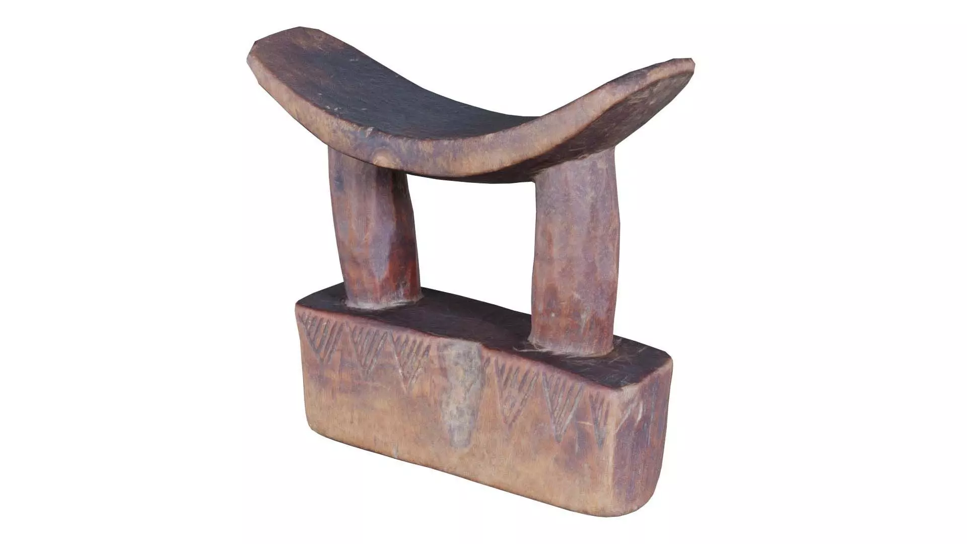 Headrest Africa Wood Furniture Prop 28 Low-poly 3D model_0