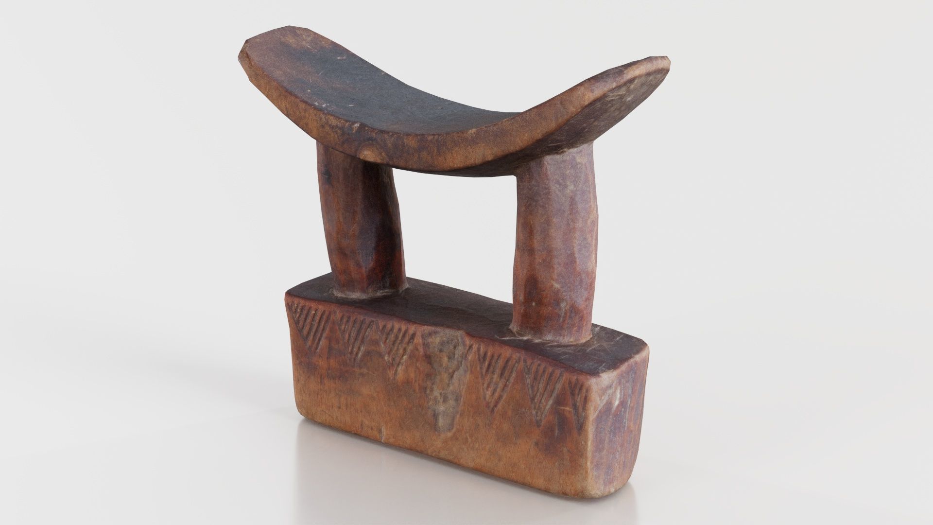 Headrest Africa Wood Furniture Prop 28 Low-poly 3D model_4